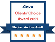 Avvo Clients' Choice Award 2021 Stephen Andrew Aslett
